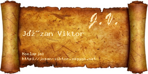 Józan Viktor névjegykártya